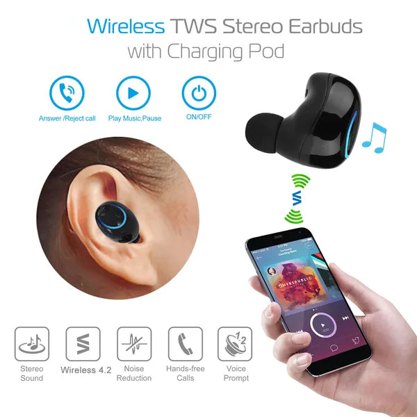 BT Stereo Earbuds Earphones Headphone Headset